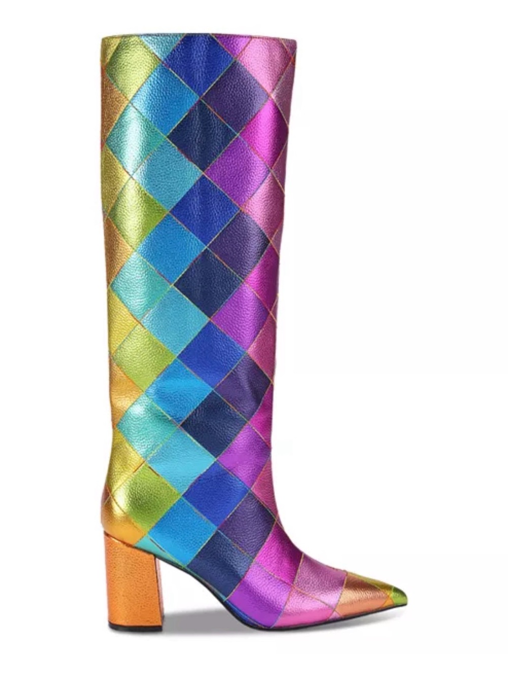 Kurt Geiger Rainbow Patchwork Leather Accent - Pink, Blue, Purple, Green, Orange